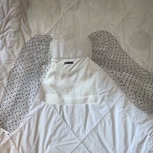 Zara puffer sleeve blouse